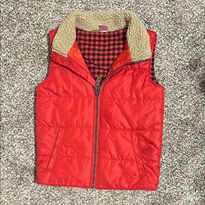 Carter's Red Puffer Vest with Sherpa Collar 4T